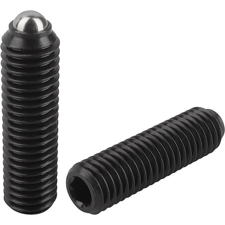 Spring Plunger, Long Version D=M06 L=25, Steel, Comp:Ball Steel, Pu=25